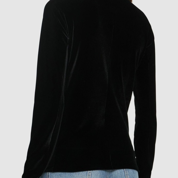 FORTE_FORTE Black Stretch Velvet Turtleneck Top in XS - Picture 11 of 11